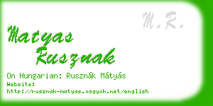 matyas rusznak business card