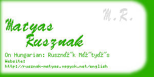 matyas rusznak business card